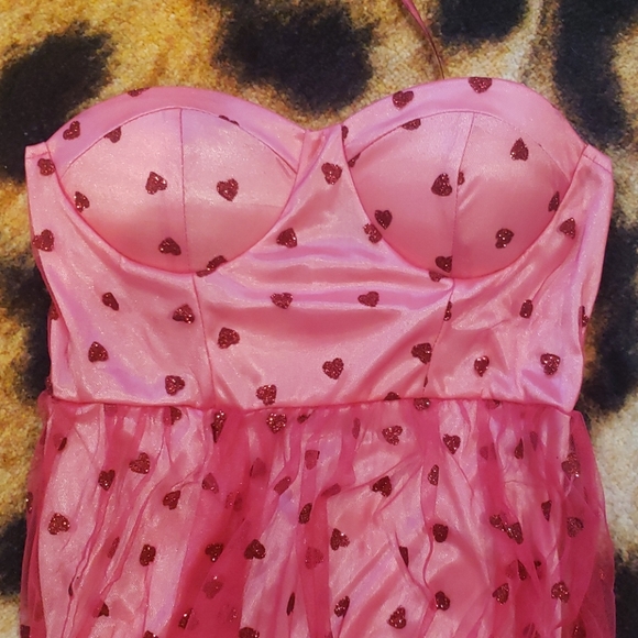 ⭐Pink Glitter Heart Dress - Picture 6 of 10